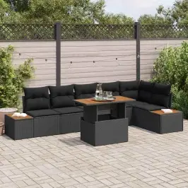 Dārza Ēdamgalds 7 Pcs Melns Un Brūns 100 X 55 X 73 Cm Vidaxl