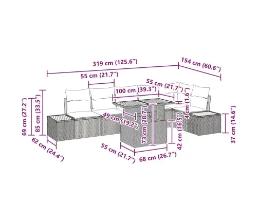Aia Söögilaudade Komplekt Padjaga Padjaga 7 Pcs Beez Ja Koor
