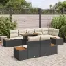 Aia Söögilaudade Komplekt 9 Pcs Must Ja Beež 100 X 55 X 73 Cm