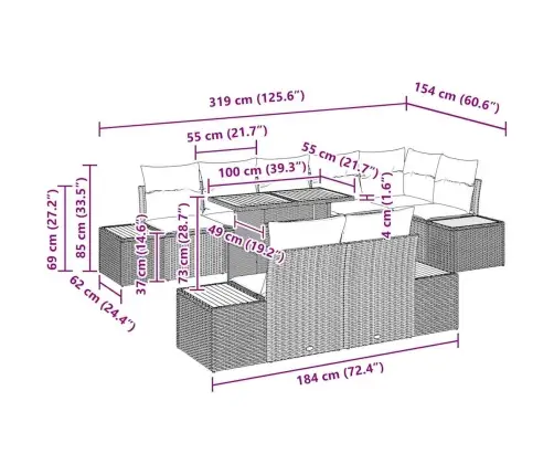 9 Daļu Dārza Ēdamgaldu Komplekts Ar Spilveniem Bēšā Poliratanā Un Akācijas Koku Vidaxl
