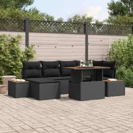 Aia Söögilaudade Komplekt Padjaga 7 Pcs Must Ja Pruun