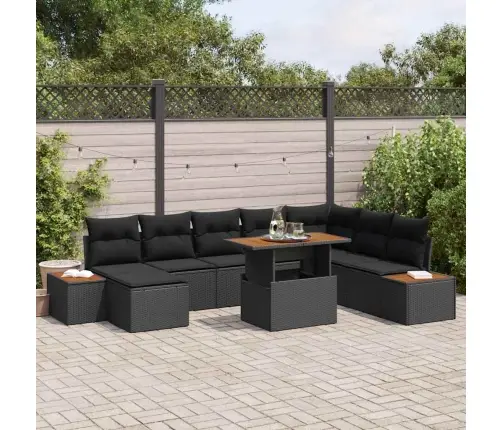 Sodo Valgomojo Komplektas Su Pagalve 9 Pcs Juoda Ir Ruda