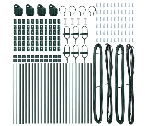 Sētas Stabi 26 Gabali Zaļš Ø32 Mm 100 Cm Cinkots Tērauds Vidaxl