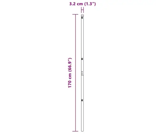 Žoga Stabi 52 Gabali Zaļš Ø32 Mm 170 Cm Kaltēts Tērauds Vidaxl