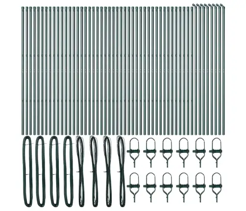 Žoga Stabi 52 Gabali Zaļi Ø32 Mm 200 Cm Galvanizēts Tērauds Vidaxl