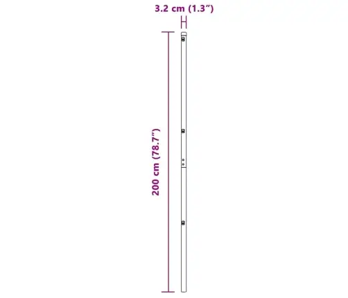 Žoga Stabi 52 Gabali Zaļi Ø32 Mm 200 Cm Galvanizēts Tērauds Vidaxl
