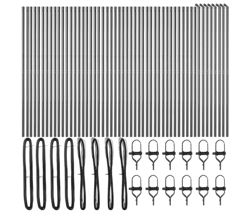 Žoga Stabi 52 Gab. Pelēki Ø32 Mm 190 Cm Cinkots Tērauds Vidaxl