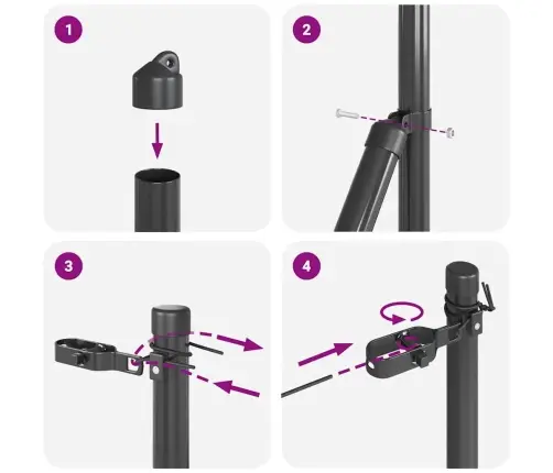 Žoga Stabi 52 Gab. Pelēki Ø32 Mm 190 Cm Cinkots Tērauds Vidaxl
