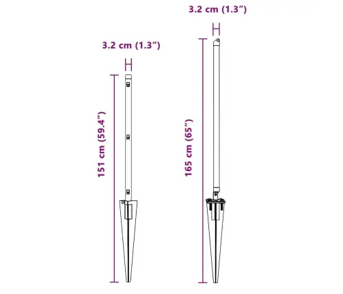 Aiapost 26 Pcs Hall 3,2 X 3,2 X 120 Cm