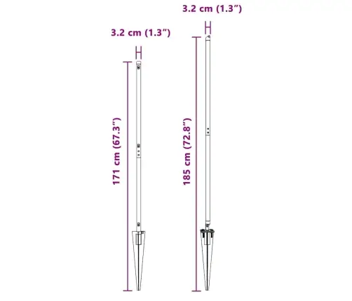 Tvorelės Stulpas 26 Pcs Pilka 3,2 X 3,2 X 140 Cm