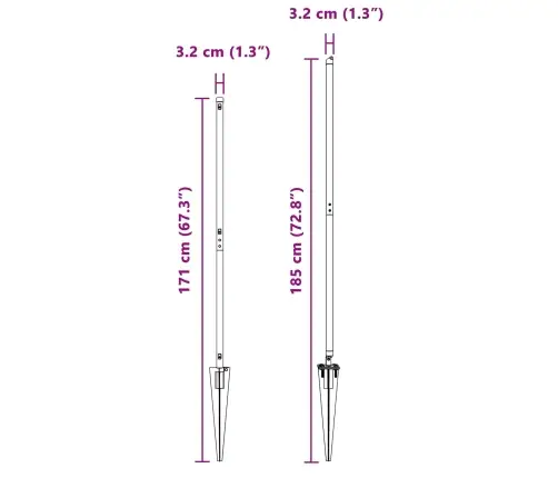 Tvorelės Stulpas 52 Pcs Pilka 3,2 X 3,2 X 140 Cm