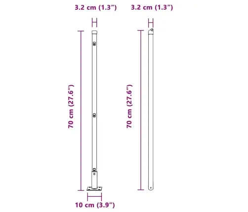 Aiapost 26 Pcs Hall 3,2 X 3,2 X 70 Cm