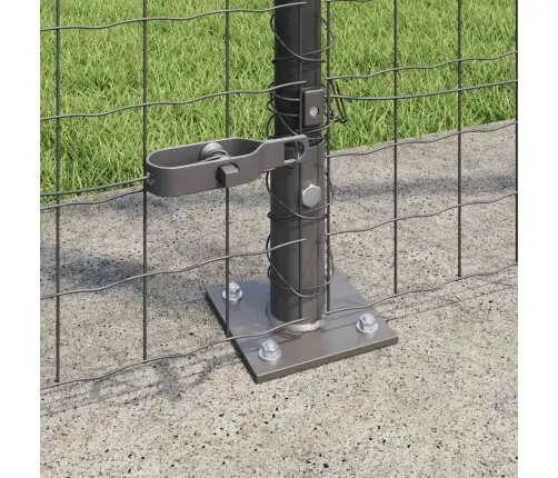 Sētas Stabi Ar Pamata Plāksnēm 26 Gab Ø32Mm 83,5Cm Cinkots Tērauds Vidaxl