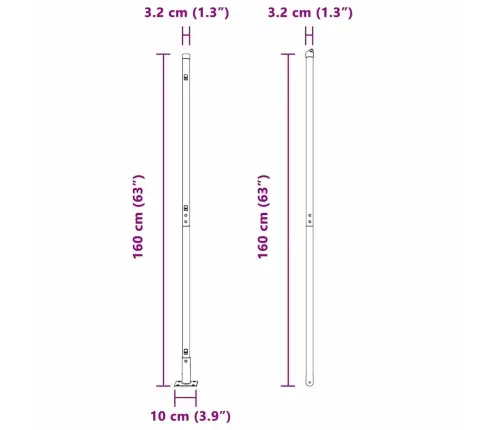 Aiapost 52 Pcs Hall 3,2 X 3,2 X 83,5 Cm
