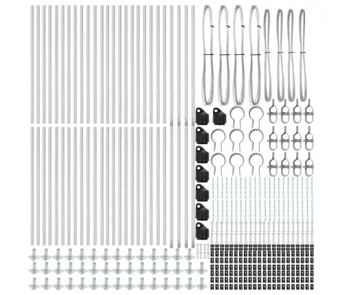 Žoga Stabi Ar Bāzes Plāksnēm 52 Gab. Ø32Mm 50Cm Cinkots Tērauds Vidaxl