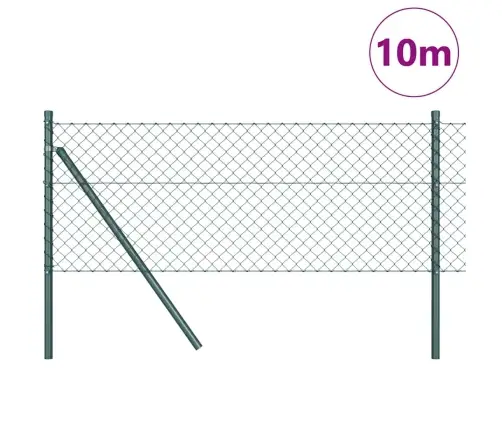 Žoga Stabu Komplekts Zaļa 0.6 X 10 M Cinkots Tērauds Vidaxl