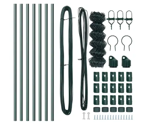 Žoga Stabu Komplekts Zaļa 0.4 X 10 M Cinkots Tērauds Vidaxl