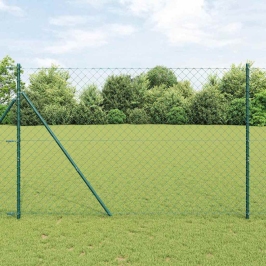Grandinės Ryšio Tvora Su Stulpais Žalia 1.6 X 10 M Plienas