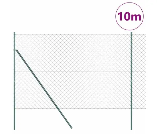 Žoga Stabu Komplekts Zaļa 1.6 X 10 M Cinkots Tērauds Vidaxl