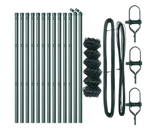 Žoga Stabu Komplekts Zaļa 0.4 X 25 M Cinkots Tērauds Vidaxl