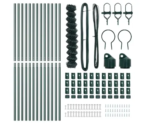 Žoga Stabu Komplekts Zaļa 1 X 25 M Cinkots Tērauds Vidaxl