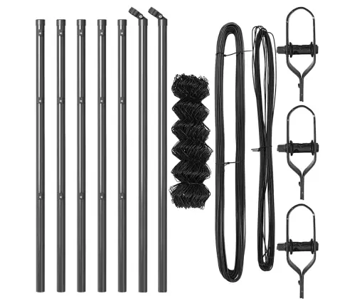 Žoga Stabu Komplekts Pelēka 0.4 X 10 M Cinkots Tērauds Vidaxl