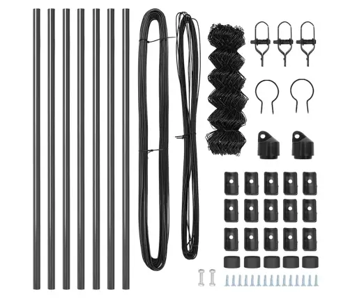 Grandinės Ryšio Tvora Su Stulpais Pilka 0.6 X 10 M Plienas