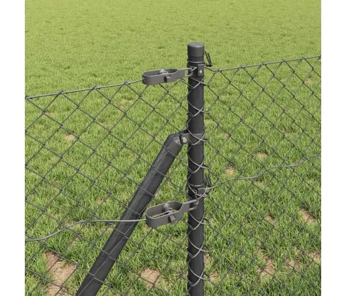 Žoga Stabu Komplekts Pelēka 0.8 X 10 M Cinkots Tērauds Vidaxl