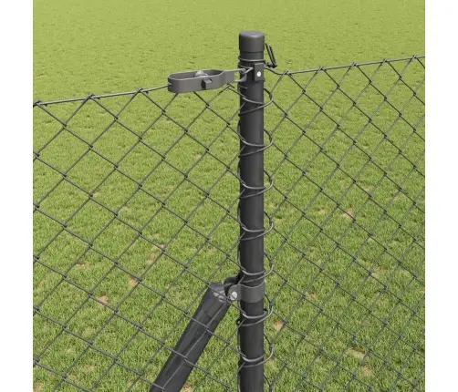 Žoga Stabu Komplekts Pelēka 1.5 X 10 M Cinkots Tērauds Vidaxl