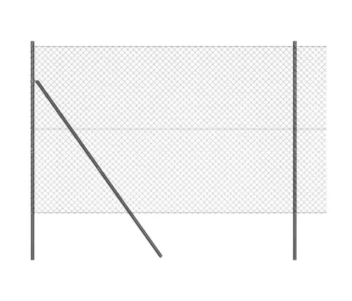 Žoga Stabu Komplekts Pelēka 1.5 X 10 M Cinkots Tērauds Vidaxl