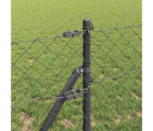 Žoga Stabu Komplekts Pelēka 0.6 X 10 M Cinkots Tērauds Vidaxl