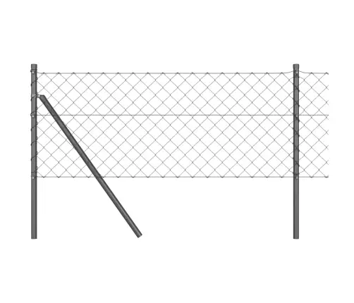 Žoga Stabu Komplekts Pelēka 0.6 X 10 M Cinkots Tērauds Vidaxl