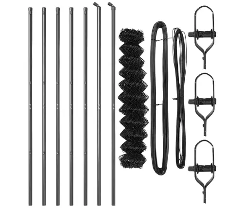 Žoga Stabu Komplekts Pelēka 1 X 10 M Cinkots Tērauds Vidaxl