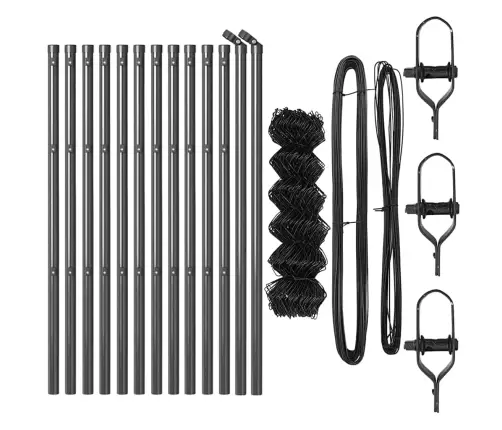 Grandinės Ryšio Tvora Su Stulpais Pilka 0.8 X 25 M Plienas