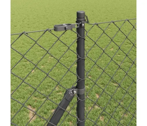 Žoga Stabu Komplekts Pelēka 1.2 X 25 M Cinkots Tērauds Vidaxl