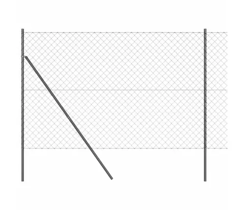 Žoga Stabu Komplekts Pelēka 1.5 X 25 M Cinkots Tērauds & Pvc Vidaxl