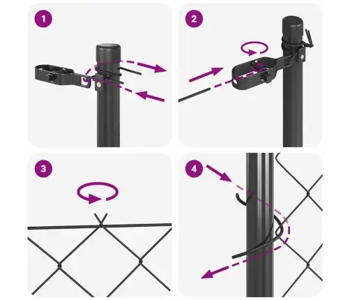 Žoga Stabu Komplekts Pelēka 1.5 X 25 M Cinkots Tērauds & Pvc Vidaxl