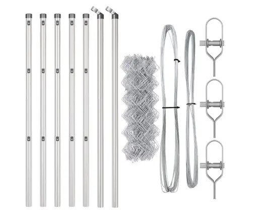 Grandinės Ryšio Tvora Su Stulpais Sidabro 0.6 X 10 M Plienas
