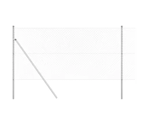 Žoga Stabu Komplekts Sudraba 1.2 X 10 M Cinkots Tērauds Vidaxl