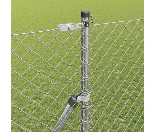 Žoga Stabu Komplekts Sudraba 1.5 X 10 M Cinkots Tērauds Vidaxl