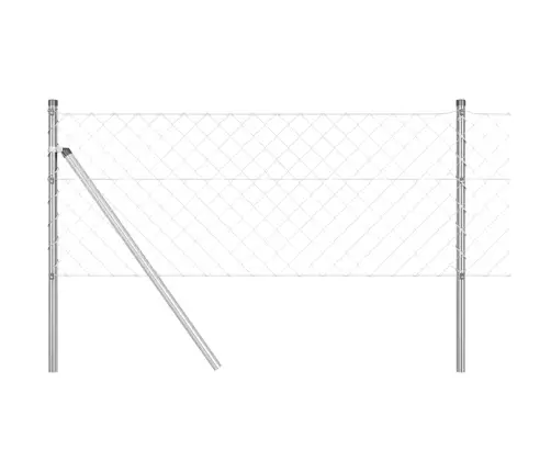 Žoga Stabu Komplekts Sudraba 0.6 X 10 M Cinkots Tērauds Vidaxl