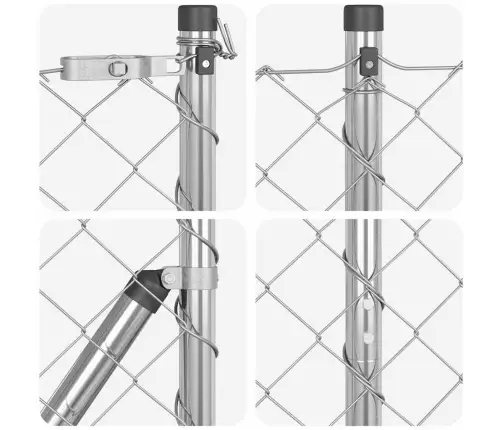 Žoga Stabu Komplekts Sudraba 1.2 X 10 M Cinkots Tērauds Vidaxl