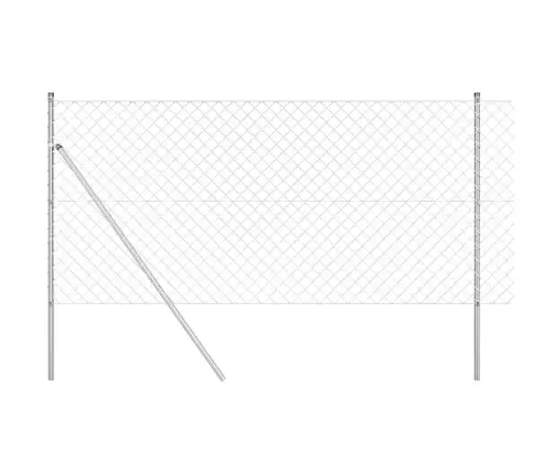 Žoga Stabu Komplekts Sudraba 1.2 X 10 M Cinkots Tērauds Vidaxl