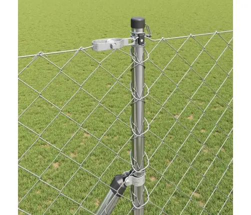 Žoga Stabu Komplekts Sudraba 1.6 X 10 M Cinkots Tērauds Vidaxl