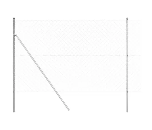 Žoga Stabu Komplekts Sudraba 1.6 X 10 M Cinkots Tērauds Vidaxl