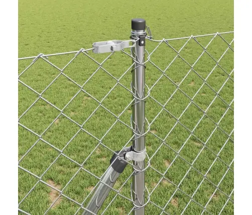 Žoga Stabu Komplekts Sudraba 1 X 25 M Cinkots Tērauds Vidaxl