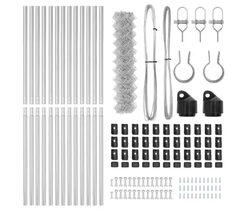 Žoga Stabu Komplekts Sudraba 1 X 25 M Cinkots Tērauds Vidaxl