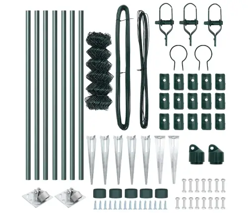 Žoga Stabu Komplekts Zaļa 0.6 X 10 M Cinkots Tērauds Vidaxl