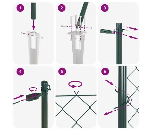 Aiapost Roheline 10 X 0,4 M (60 X 60 Mm Võrk) Terased Ja Pvc