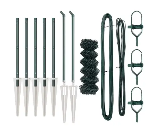 Žoga Stabu Komplekts Zaļa 0.8 X 10 M Cinkots Tērauds Vidaxl